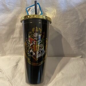 Spoontiques Harry Potter Hogwarts Crest Foil Tumbler with Straw 20 oz 21607